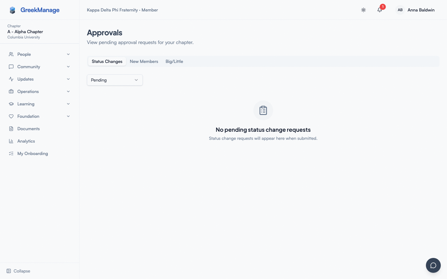 officer approvals page with three tabs and pending count badges