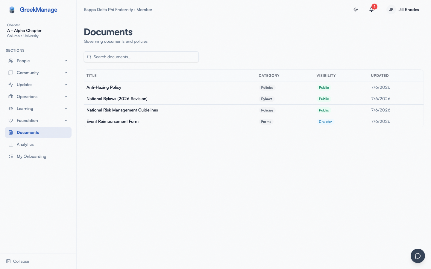 Documents library