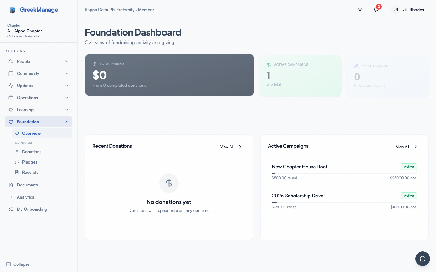 public donate page