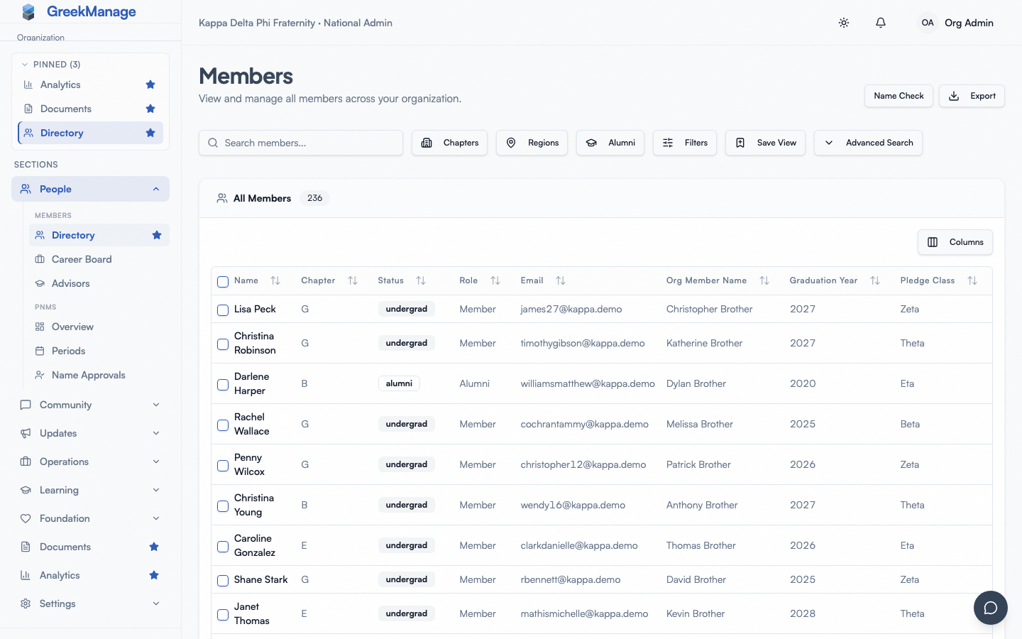 Name Check dialog open over the Members list with a name typed in and an availability badge.