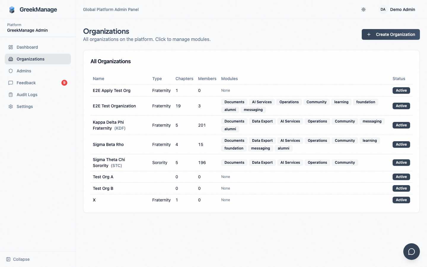 Platform per-org Storage tab with provider, bucket, region, and credential fields.