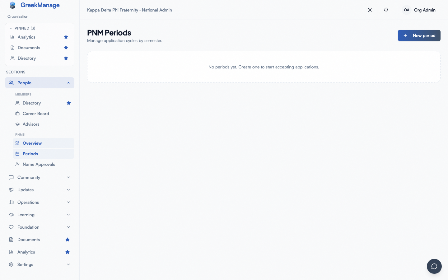 PNM periods - create form