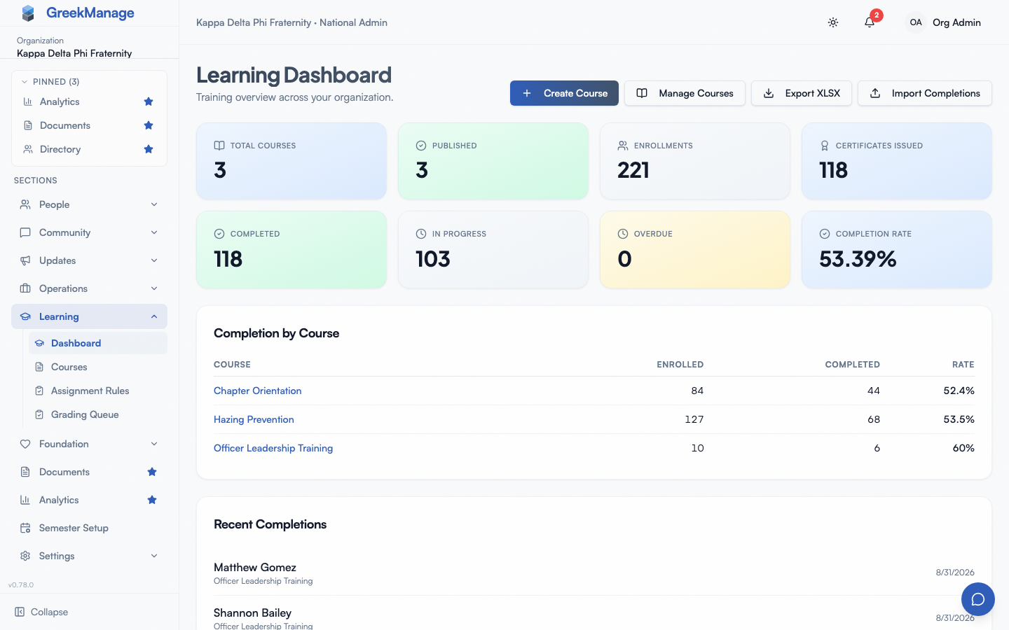 Course authoring with modules.